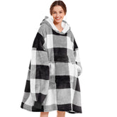 Narecte view face avant du pull couverture, style gris carreaux et confort visible