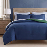 Nautica couette bleu marine réversible apportant élégance et polyvalence
