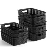 NETANY pack avant montrant 8 paniers noirs pour organiser maison rapidement