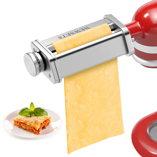 NEWSETS vue frontale du laminoir fixé sur KitchenAid, gain de place et qualité