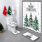 Newwiee rideau de douche avant présentant un motif de Noël et protection imperméable