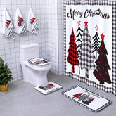 Newwiee rideau de douche devant montrant motif de Noël et protection imperméable