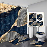 Nkzply rideau marbre bleu accroché, embellit la salle de bain
