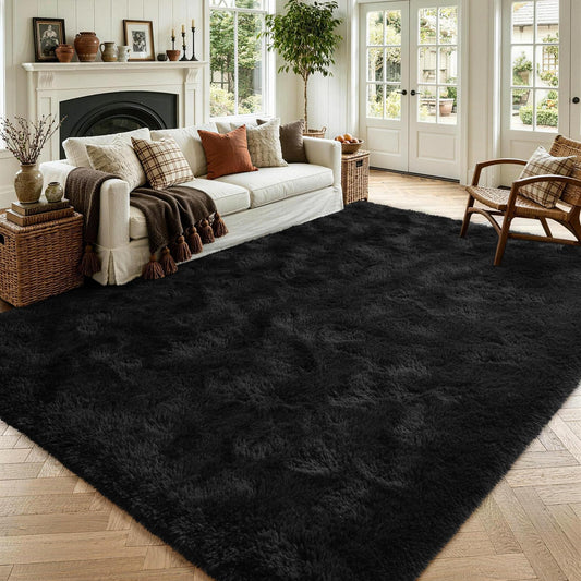 Noahas tapis posé devant canapé apporte confort visuel et chaleur