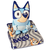 Northwest Bluey ensemble devant montrant le coussin et le plaid, parfait pour câlins