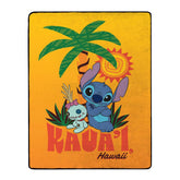 Northwest couverture Stitch face avant montrant lunettes palmier, ajoute style tropical