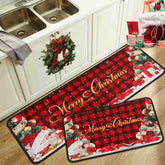 Noulmea tapis face avant rouge buffalo plaid, apport festif
