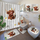 Nuanchu rideau de douche avant vue motif vache Highland, apporte charme décoratif