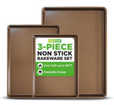 NutriChef vue frontale des trois plaques dorées pour cuisson polyvalente