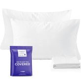 Nuzzle face avant taie king montrant finition et couleur blanche, confort visuel