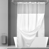 N&Y HOME rideau de douche blanc en situation prêt à poser offrant un style hôtelier