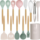 oannao set complet en silicone montrant les outils et bénéfice protection des poêles