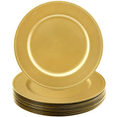 Okllen assiette de présentation dorée vue avant montrant lot de 12 pour décoration de table
