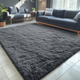 OLANLY tapis 5x7 face avant gris moelleux pour déco et confort
