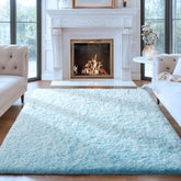 tapis Ophanie bleu clair vue de face apportant confort et style