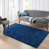 Ophanie tapis vue frontale montrant couleur bleu royal et finition douce