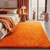 Ophanie tapis orange 4x6 vu de face apportant chaleur décorative