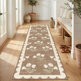 Othilic tapis coureur vue frontale montrant motif et finition, esthétique chaleureuse