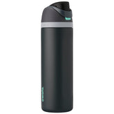 Owala FreeSip vue avant montrant fini Foggy Tide et ergonomie pratique
