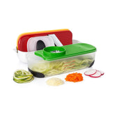 OXO boîtier avant montrant le set 3‑en‑1 et rangement pratique