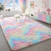 PAGISOFE face avant du tapis licorne affichant couleur et motif chaleureux
