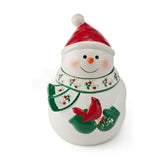 pfaltzgraff bocal bonhomme de neige face montrant motif Winterberry et charme festif