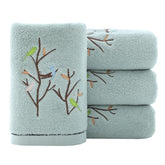 Pidada serviette face aqua vert montrant l'aspect décoratif et utilité