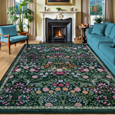 PLHXFR vue frontale du tapis 9x12 montrant motif floral et ambiance chaleureuse