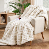 PTQ couverture chauffante face avant montrant élégant beige et confort