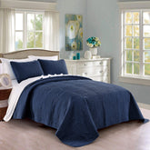 Pure Bedding vue avant du couvre-lit navy pour une chambre élégante