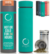 Pure Zen Tea bouteille face avant montrant le design et isolation