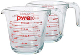 Pyrex Prepware verre doseur face avant montrant la forme et la contenance pratique