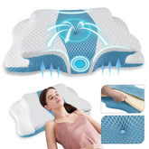 QIUBABYO oreiller face avant montrant la forme ergonomique et soutien