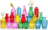 QLOFEI face avant des vases colorés montrant la variété et l'attrait visuel