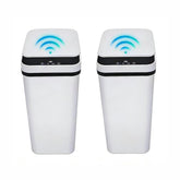 QSFWCSM vue avant de la poubelle blanche montrant son design compact et propre