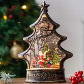 Qualdout lanterne face avant montrant scène Père Noël, décor chaleureux