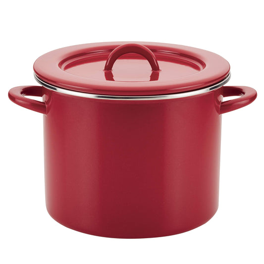 Rachael Ray faitout 12 qt face montrant capacité et design pratique