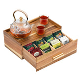 RANXFLOAT boîte acacia face ouverte montrant organisation efficace
