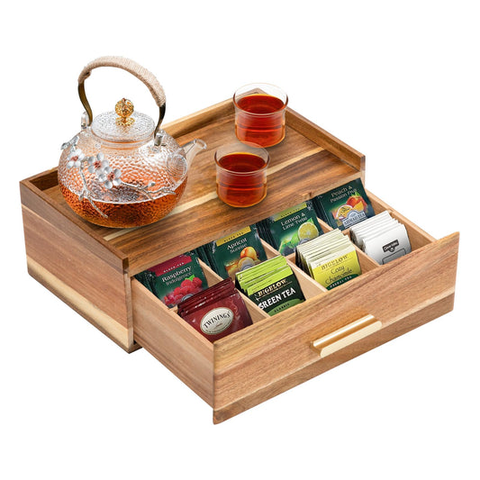 RANXFLOAT boîte acacia face ouverte montrant organisation efficace