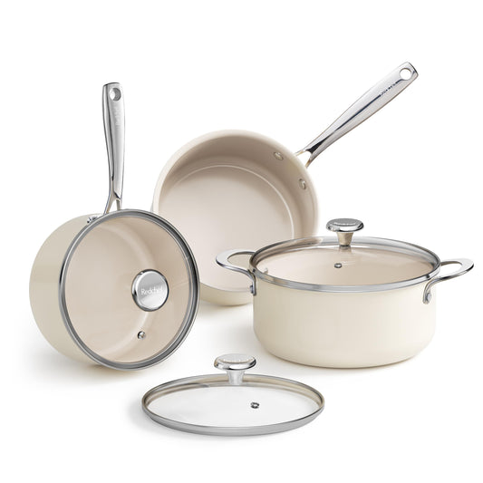 Redchef marmite 5 qt beige vue avant montrant capacité et design moderne