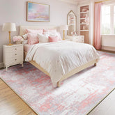 RELEANY tapis 5'x7' vue frontale, motif abstrait élégant et impact décoratif