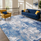 RELEANY vue de face du tapis 8'x10' montrant motif abstrait et couleurs