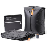 Relime face avant du kit montrant la pompe et les sacs, gain d'espace visible