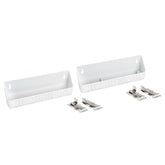 rev-a-shelf face avant lot de 2 bacs blancs montrant gain d'espace