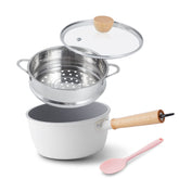 ROCKURWOK casserole blanche face avant montrant design élégant et gain d'espace