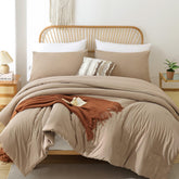 ROSGONIA couette face entière taupe montrant couverture élégante et confort