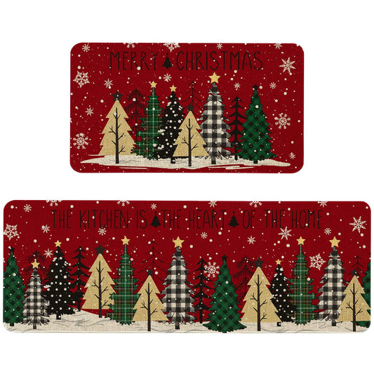 Roszwtit face avant du tapis de Noël montrant motif festif et protection des sols
