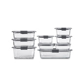 Rubbermaid Brilliance face avant montrant boîtes et couvercles transparents, organisation facile