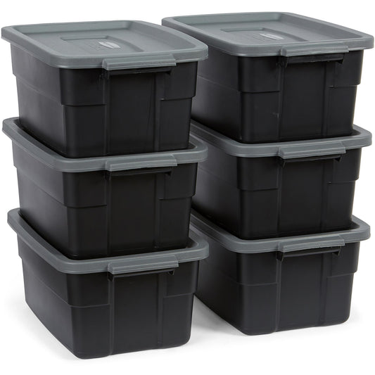 Rubbermaid face avant pack de 6 montrant robustesse et gain d'espace