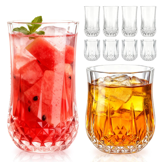 Ruckae lot 8 verres vus de face, élégance et polyvalence pour la table